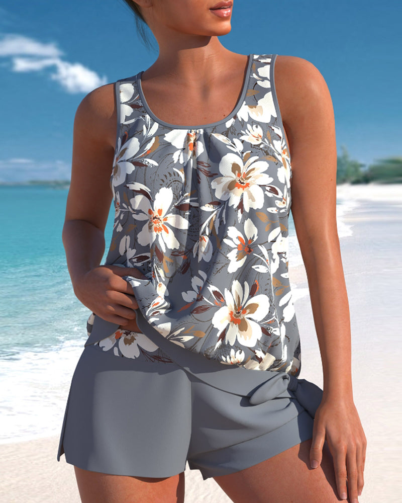 To-delt tankini til kvinder | strandbadedragt med flydende top