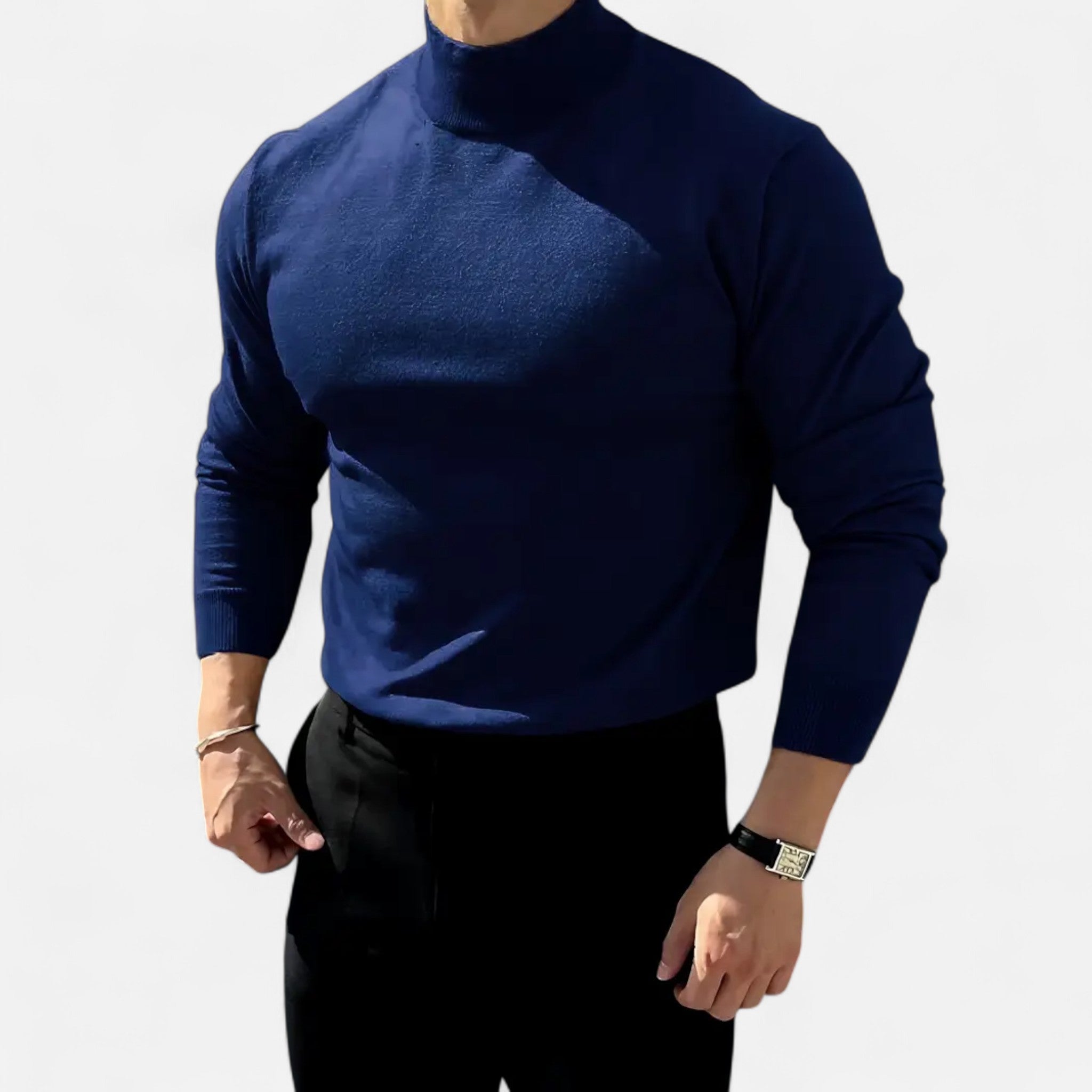 Velclairemode | Men's High Neck Sweater Professional Elegance