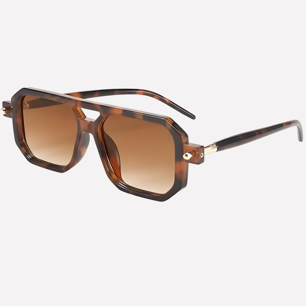 Unisex geometriske pilot-solbriller med UV-beskyttelsesglas