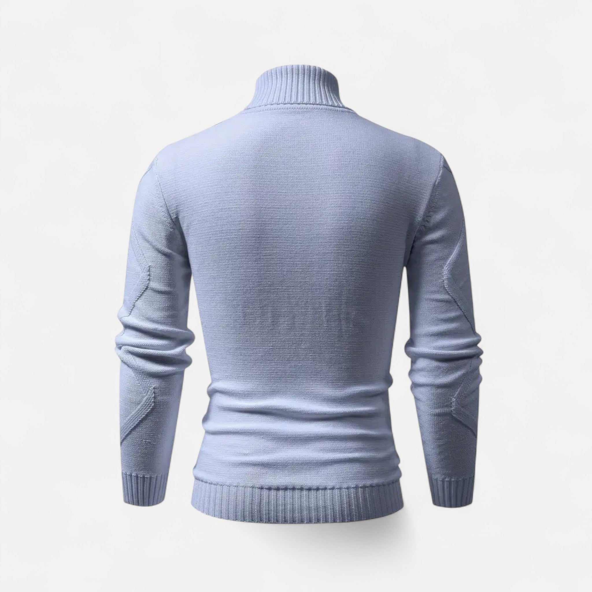 Velclairemode | Men's Solid Ribbed Knit Sweater Fall-Winter