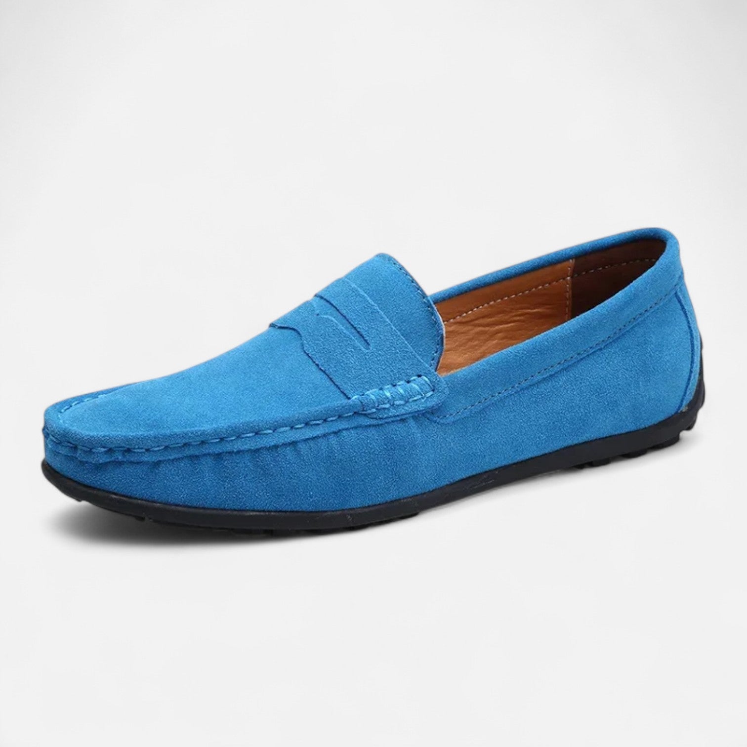 Velclairemode| Men's Luxury Suede Loafers - Handmade, Elegant Slip-On Style