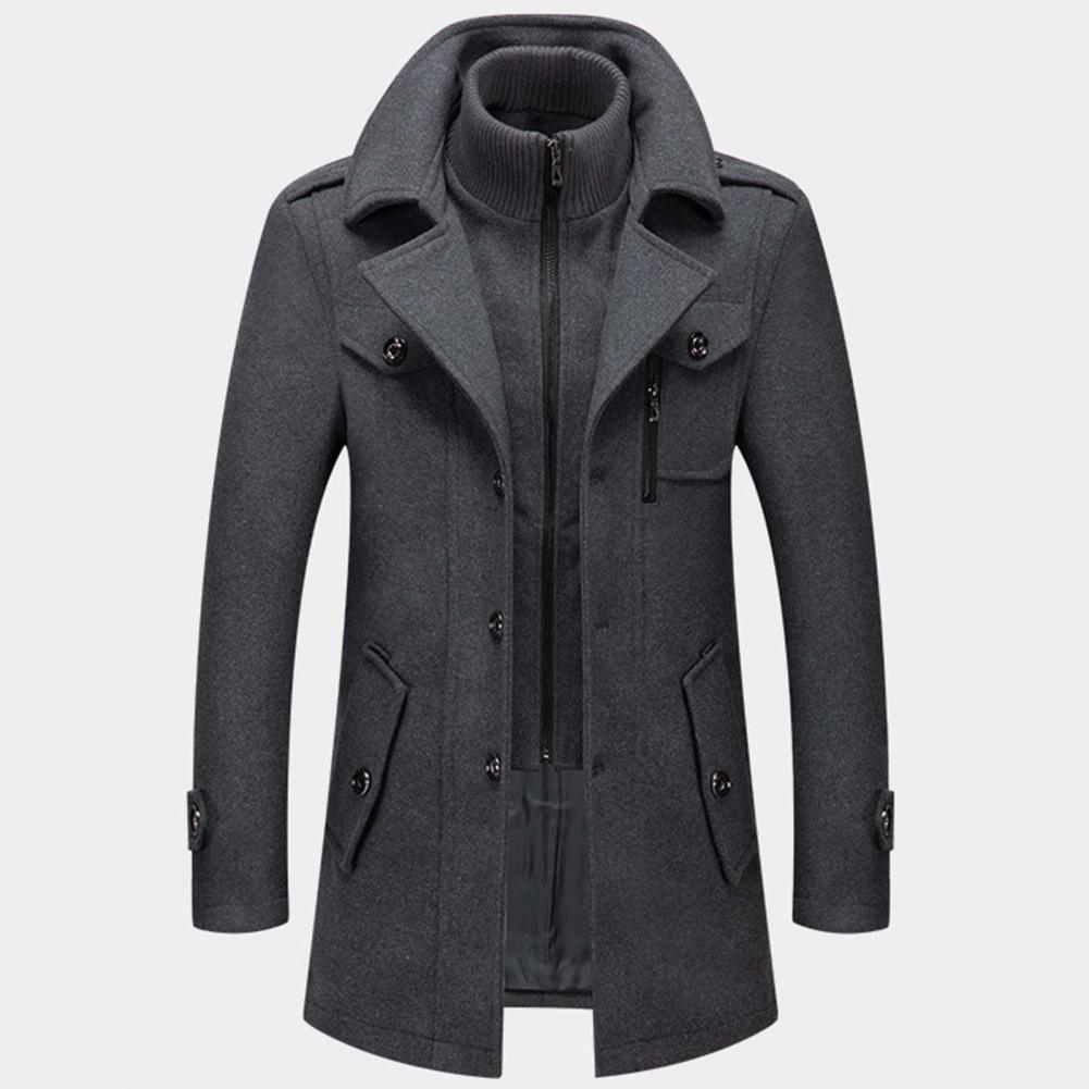 Homme Manteau Long Bureau Chaud Coupe Fluide Doublure Confortable