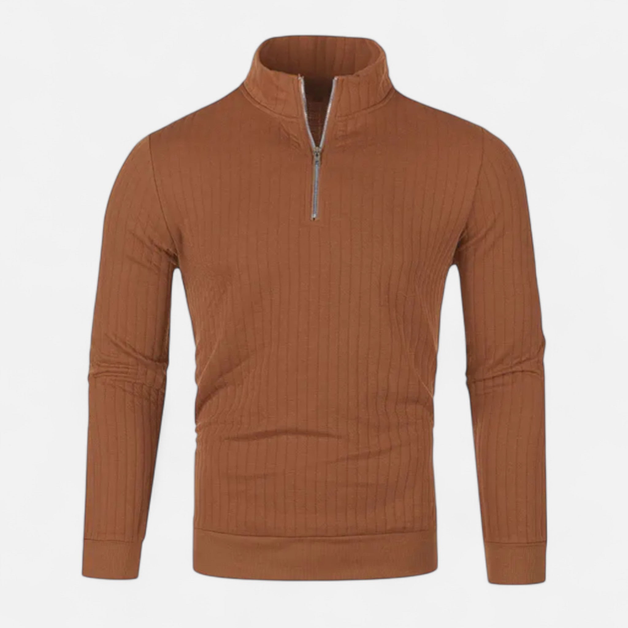 Velclairemode.com | Men's Half-Zip Sweater – Elegant Knit, Controlled Casual Style