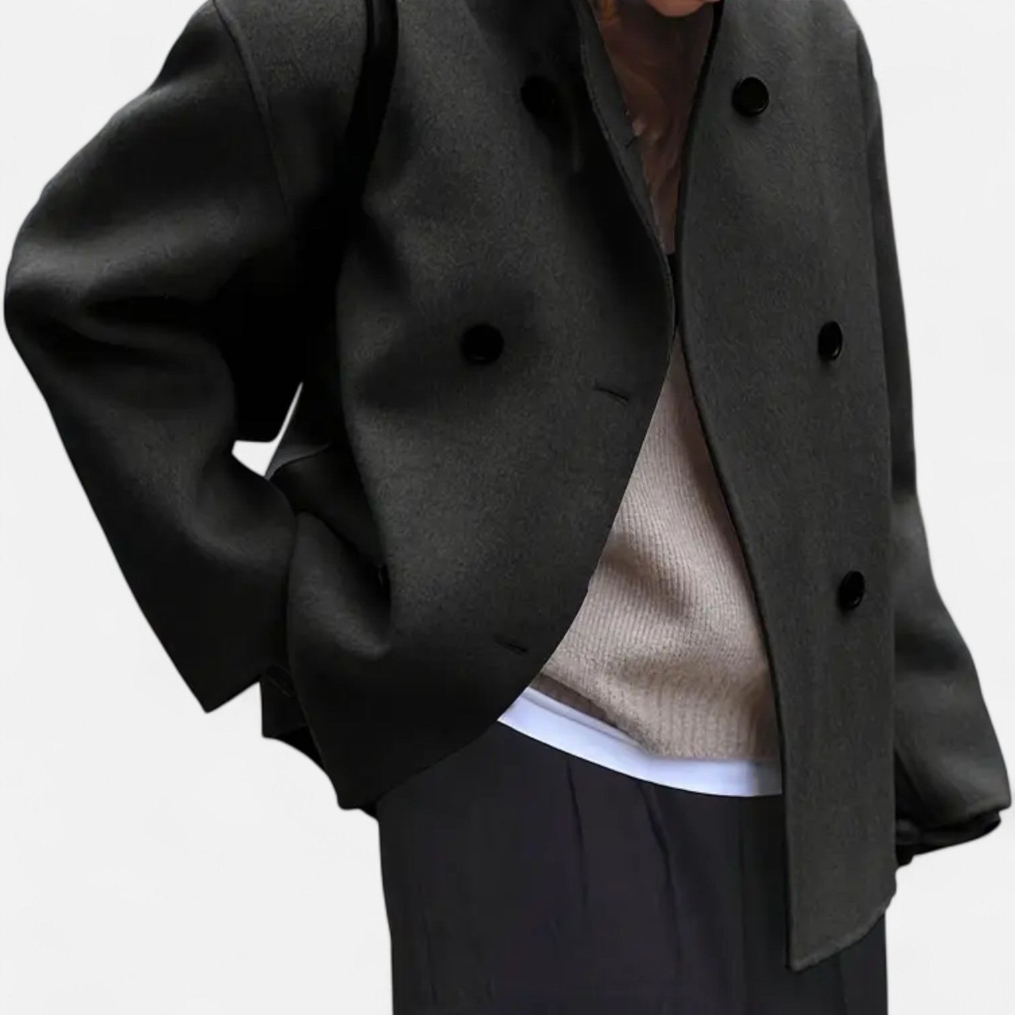 Velclairemode | Women's Double-Breasted Vintage Elegance Jacket