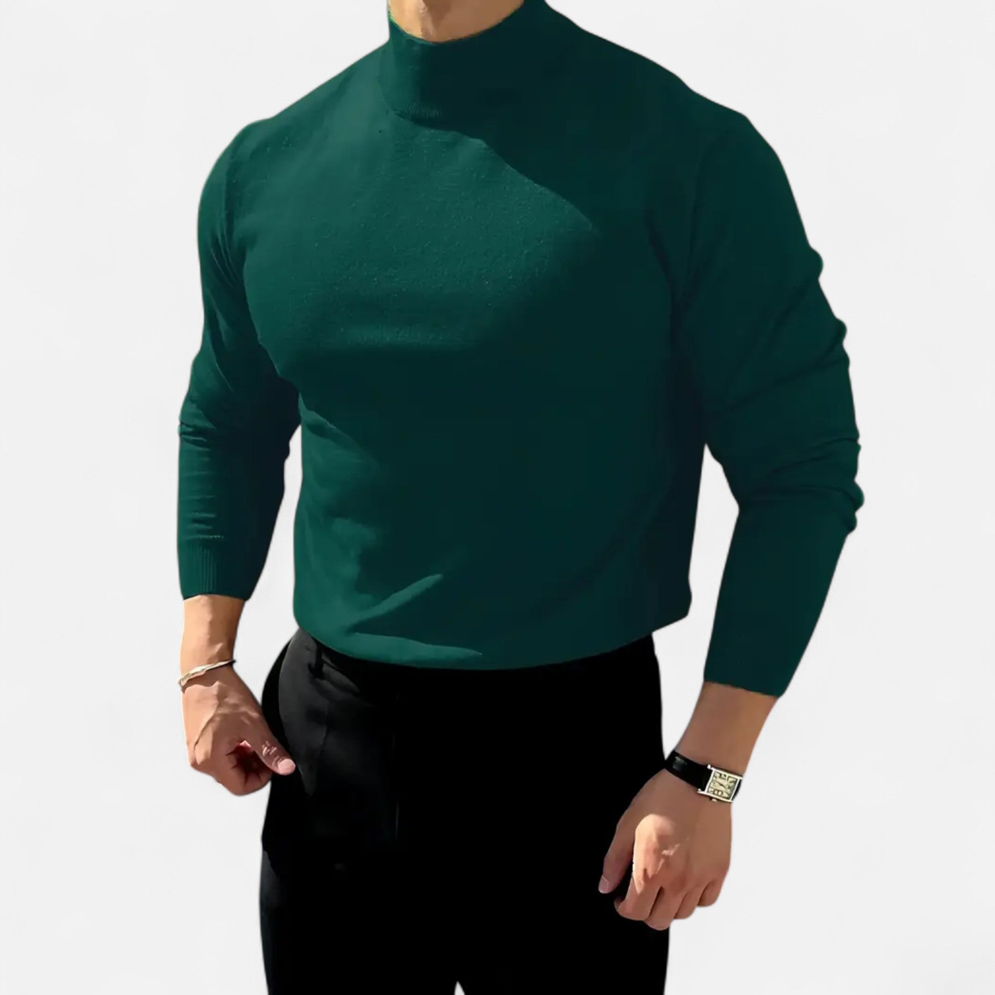 Velclairemode | Men's High Neck Sweater Professional Elegance