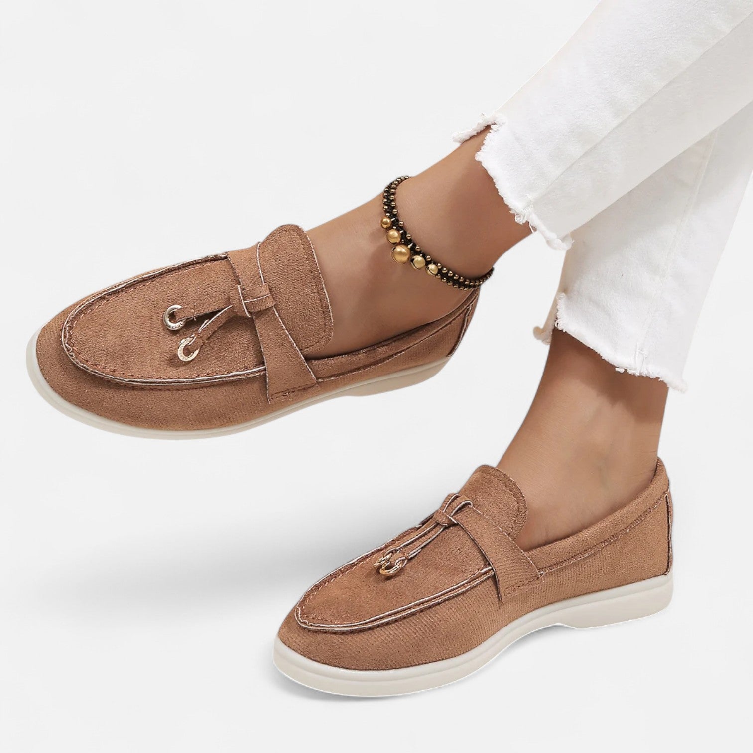 Velclairemode| Women's Retro Soft Leather Loafers - Slip-on Style, Thick Comfort Sole