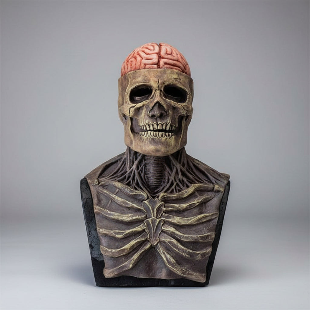 Pánský kostým s maskou kostlivce na Halloween, děsivý noční cosplay