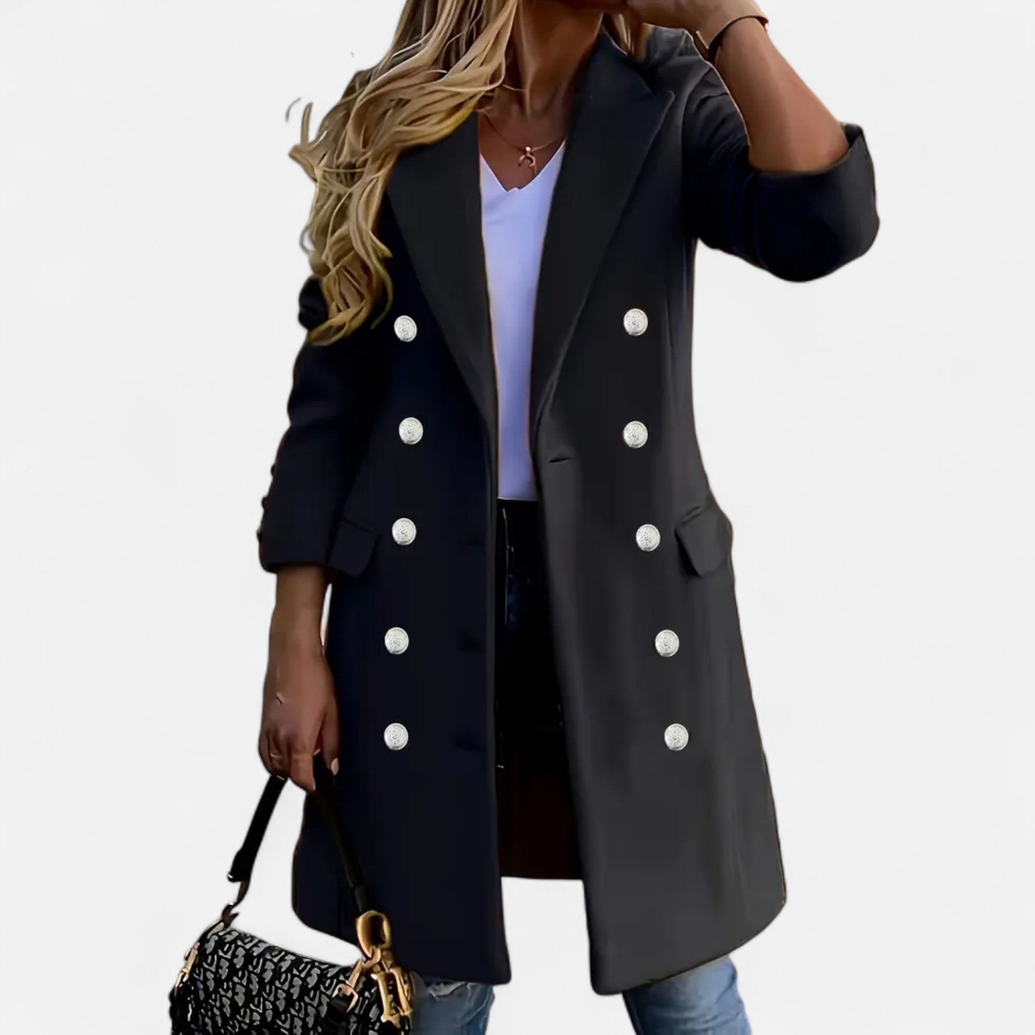 Velclairemode | Elegant Women's Buttoned Winter Coat