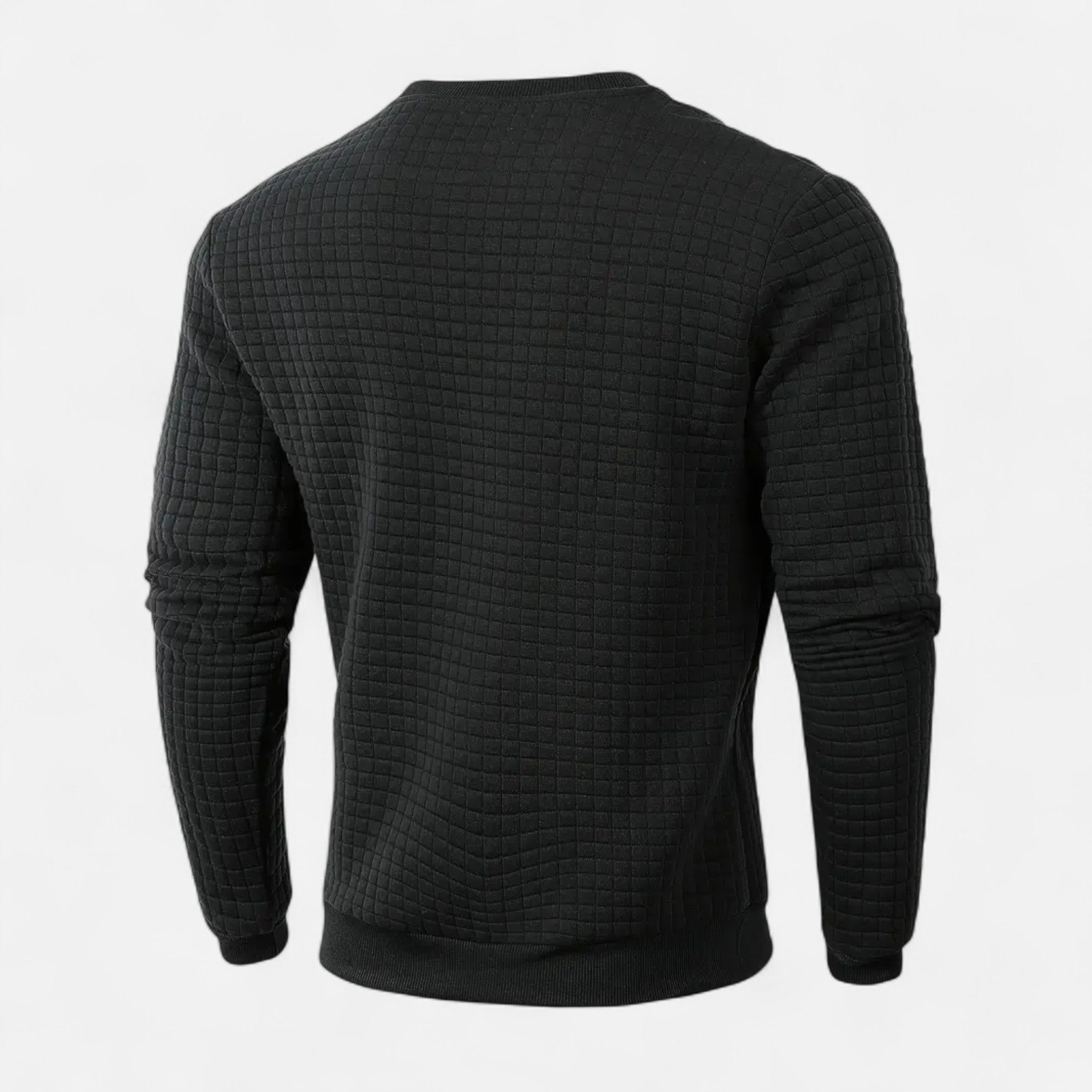 Velclairemode | Men's Plaid Pattern Round Neck Sweater for Fall-Winter