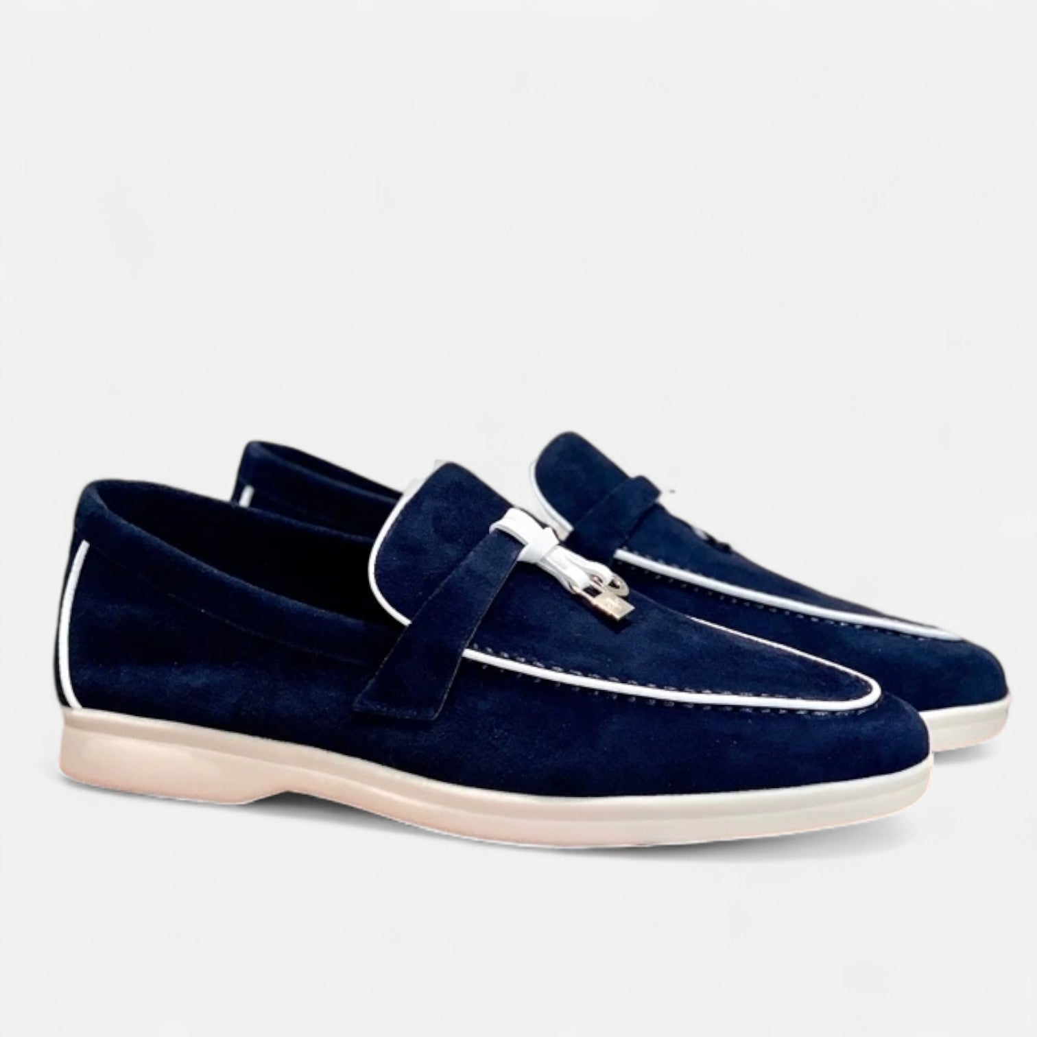 Velclairemode| Men's Premium Suede Leather Loafers - Flat Sole, Summer Slip-On Style