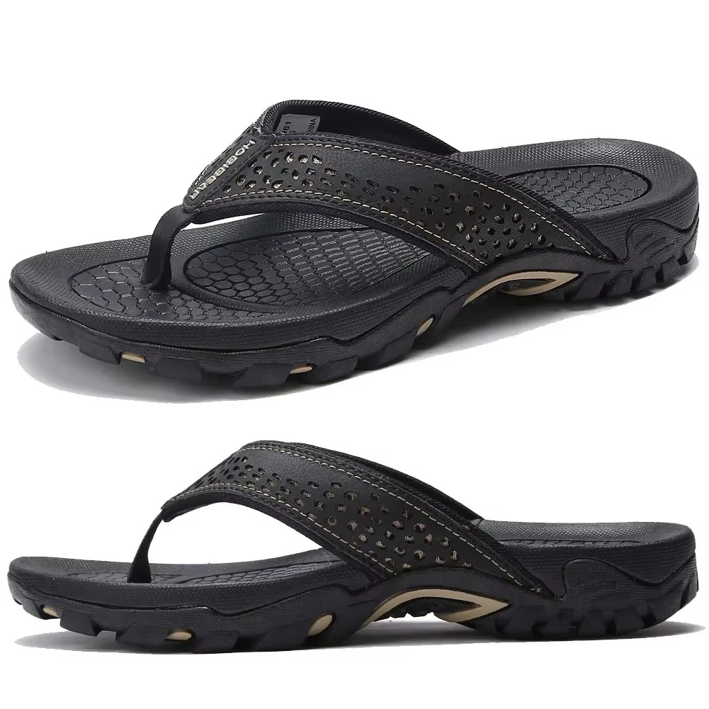 Tongs de Sport en Nubuck Synthétique avec Soutien de la Voûte Plantaire pour Homme