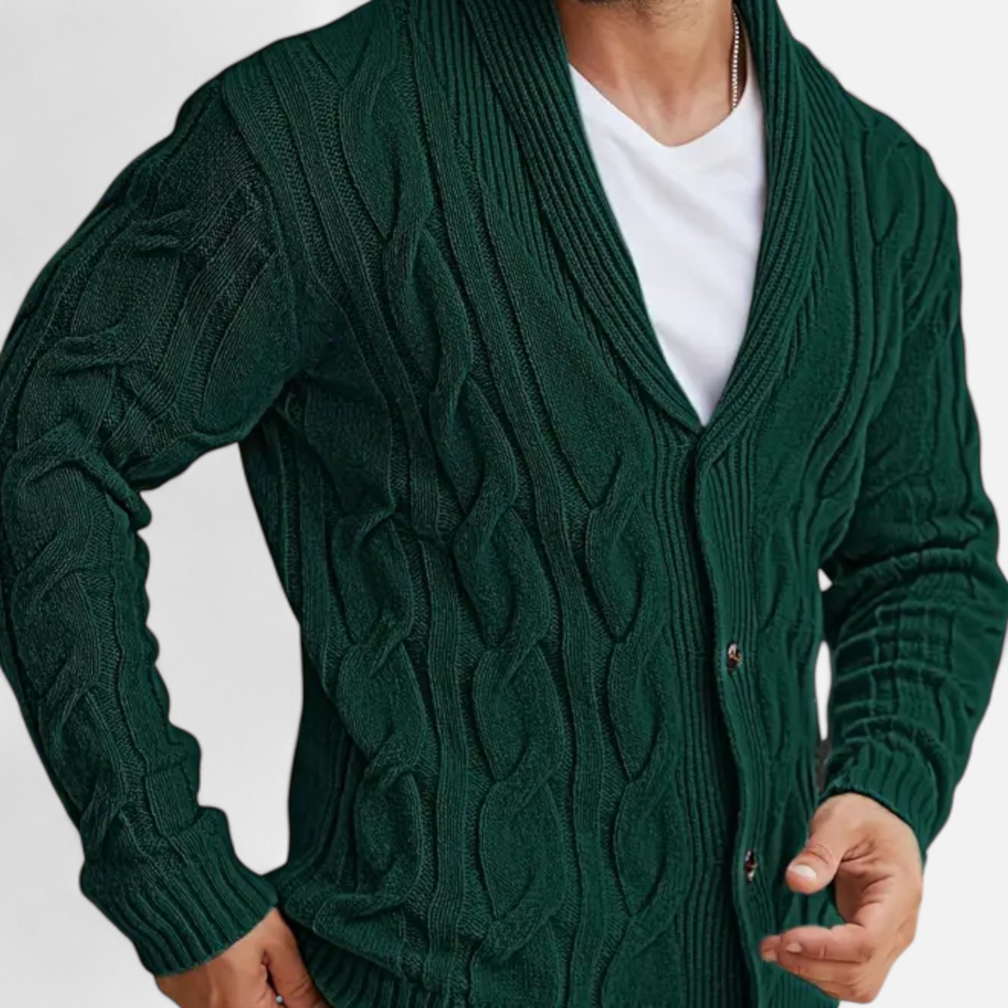 Velclairemode | Men's Cardigan Geometric Patterns Winter Elegance