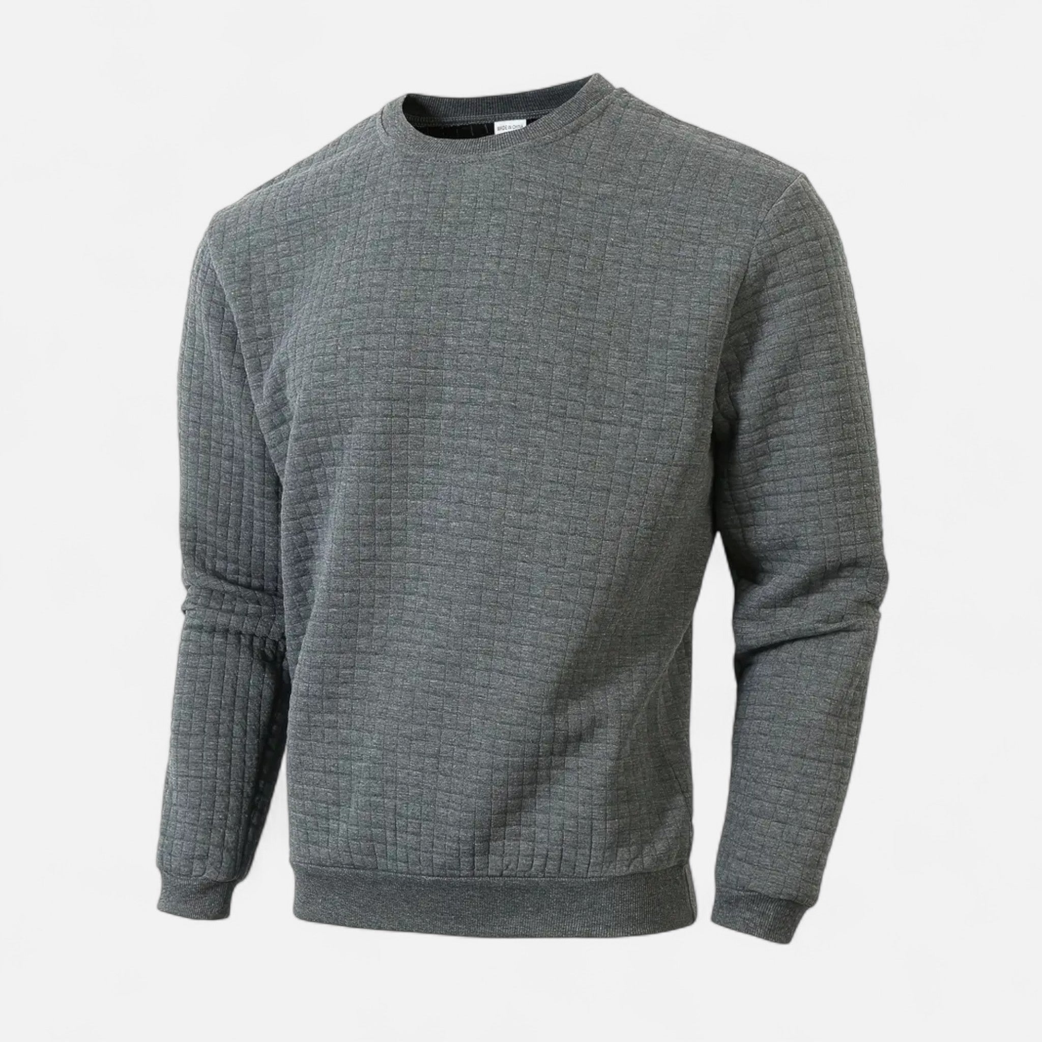 Velclairemode | Men's Plaid Pattern Round Neck Sweater for Fall-Winter