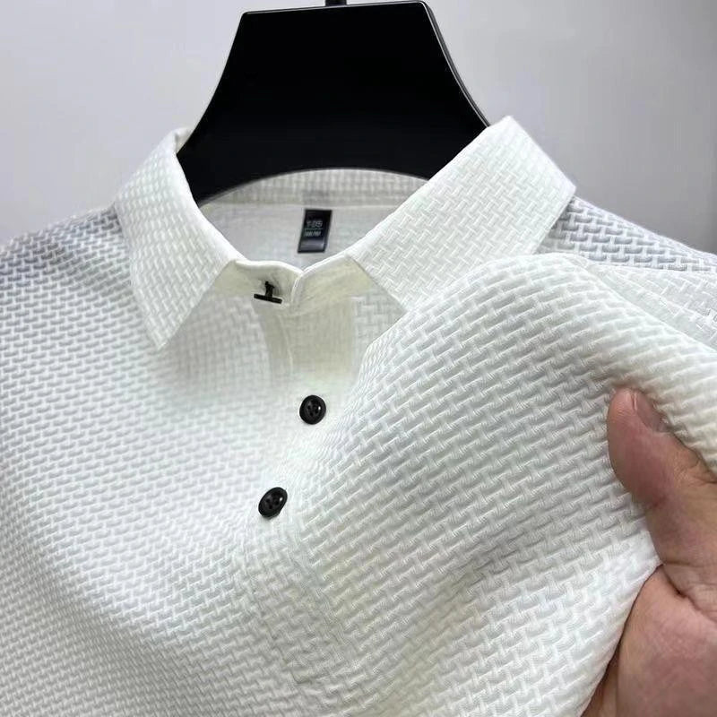 Polo texturé pour hommes — coupe classique — travail et loisirs