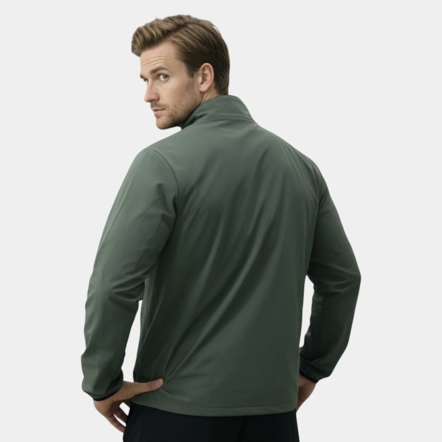 Veste de sport homme respirante zippée avec col montant pour course et fitness