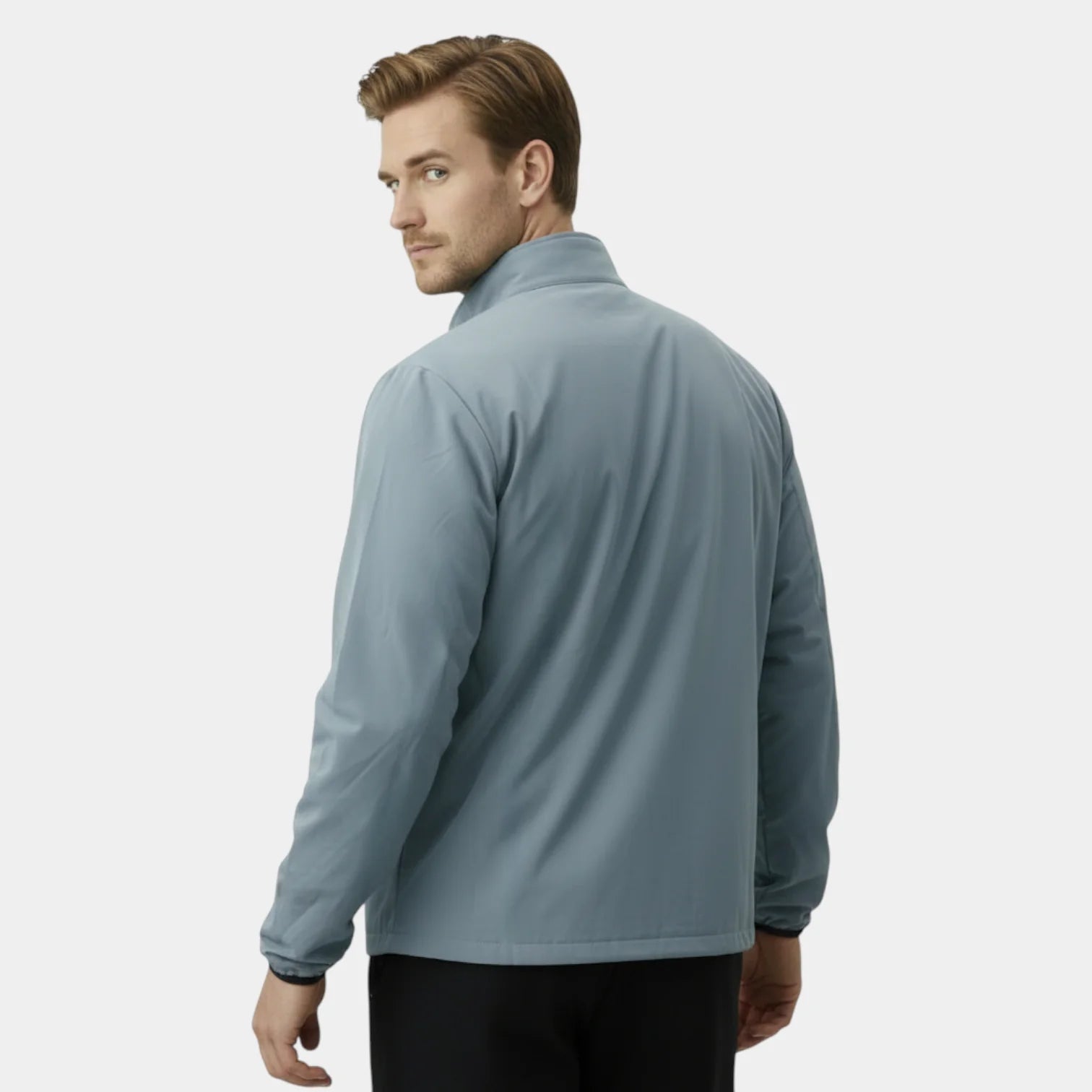 Veste de sport homme respirante zippée avec col montant pour course et fitness