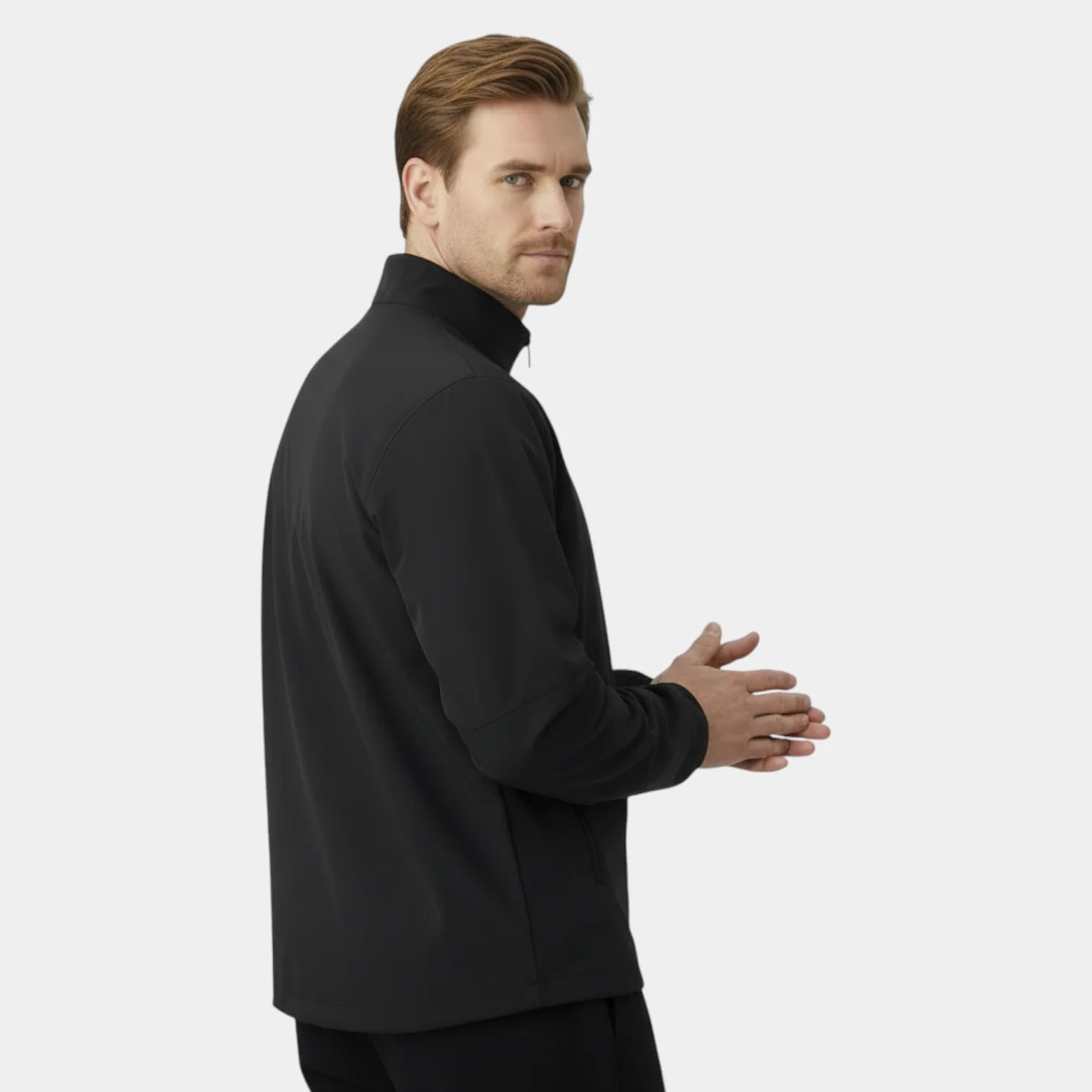 Veste de sport homme respirante zippée avec col montant pour course et fitness