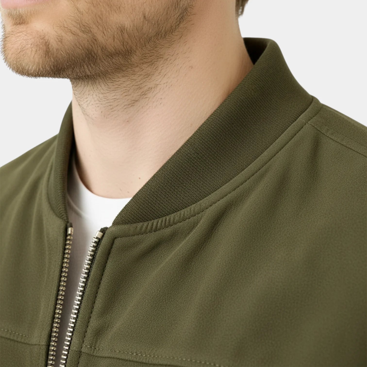 Veste bomber légère pour homme avec col montant et fermeture zippée intégrale