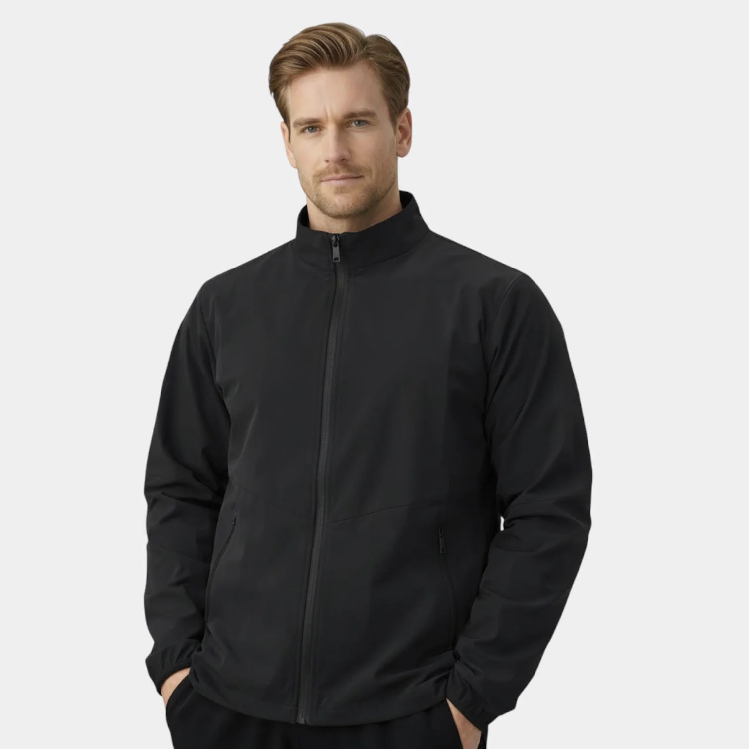 Veste de sport homme respirante zippée avec col montant pour course et fitness