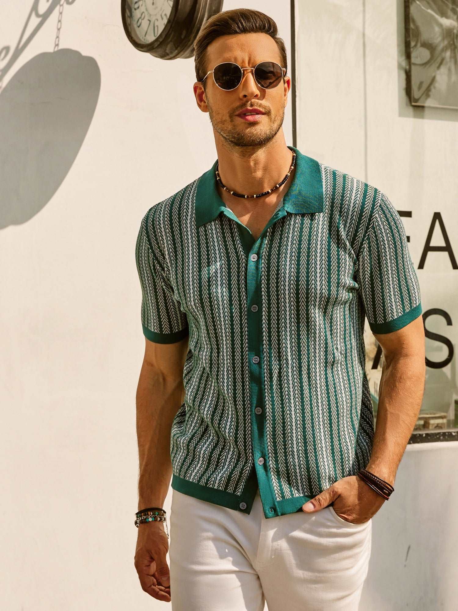 Kortærmet stribet polo-shirt