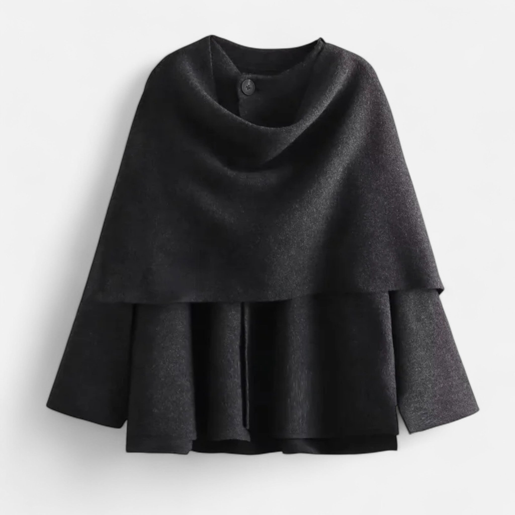 Velclairemode | Women's Mid-Season Jacket with Asymmetrical Scarf