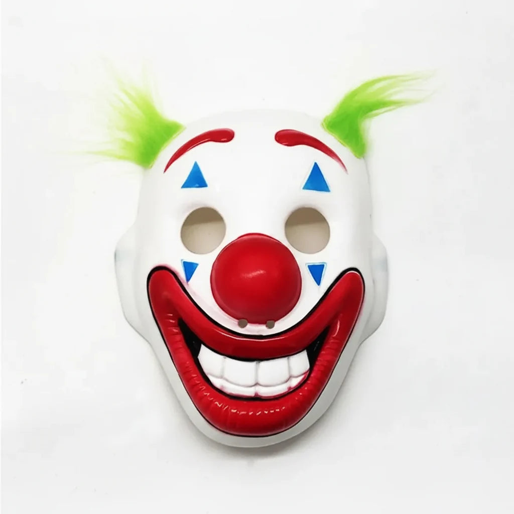 Směs zábavné klaunské masky na Halloween, cosplay, maškarní večírek pro dospělé, noční