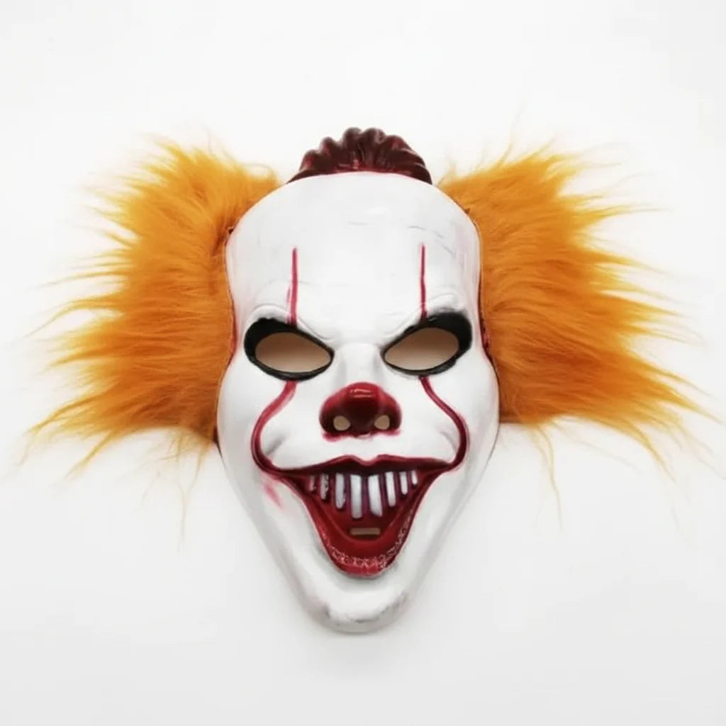 Směs zábavné klaunské masky na Halloween, cosplay, maškarní večírek pro dospělé, noční