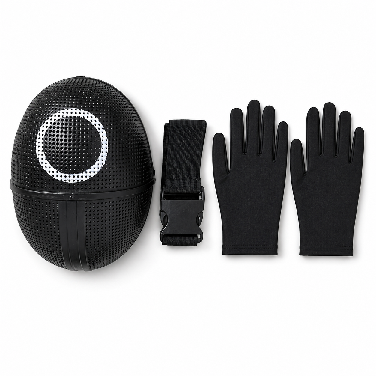 Mixed Halloween Cosplay Jumpsuit with Hood, Mask, and Belt for Children and Adults