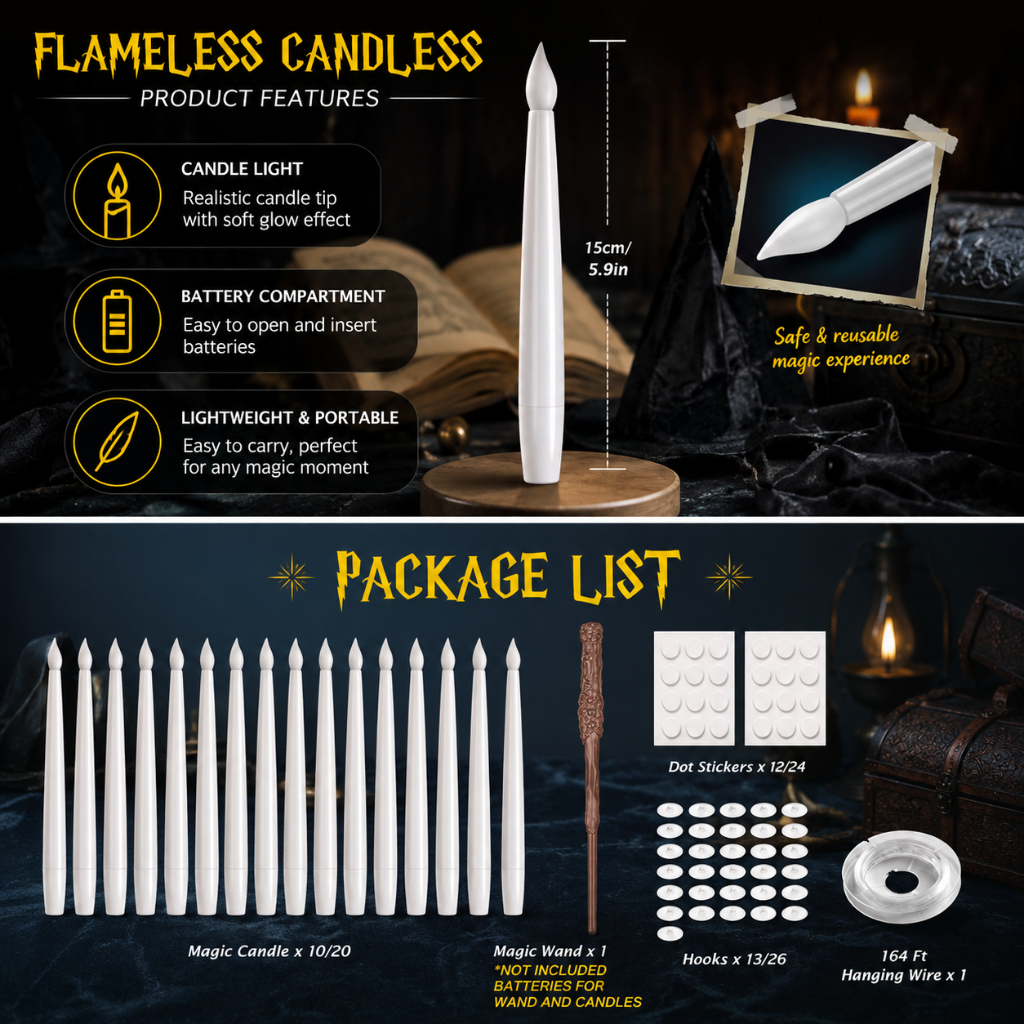 Plovoucí LED svíčky Halloween dekorace s dálkovým ovládáním bez plamene pro noc