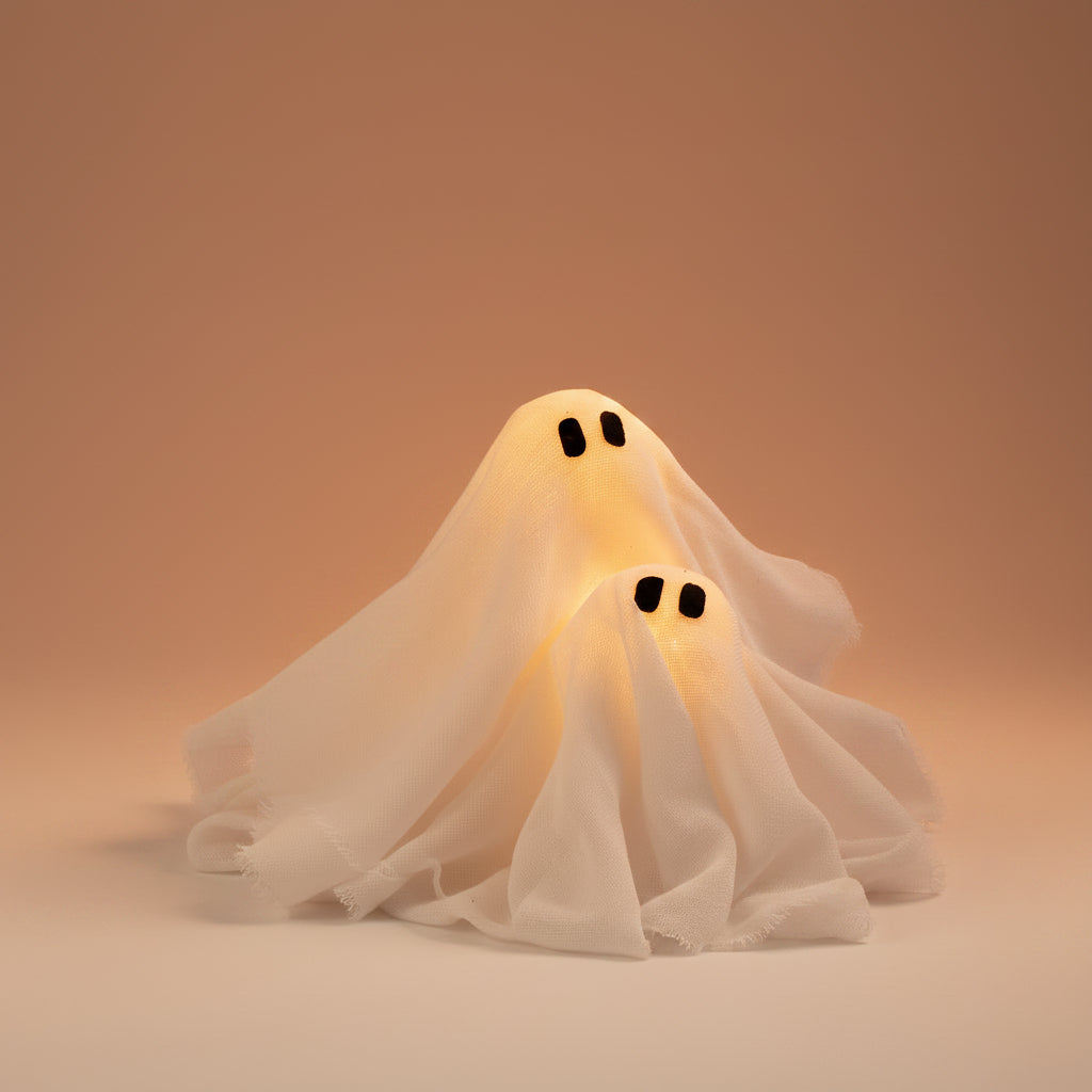 Halloween LED Ghost Crown Door Decoration Light-Up House Night