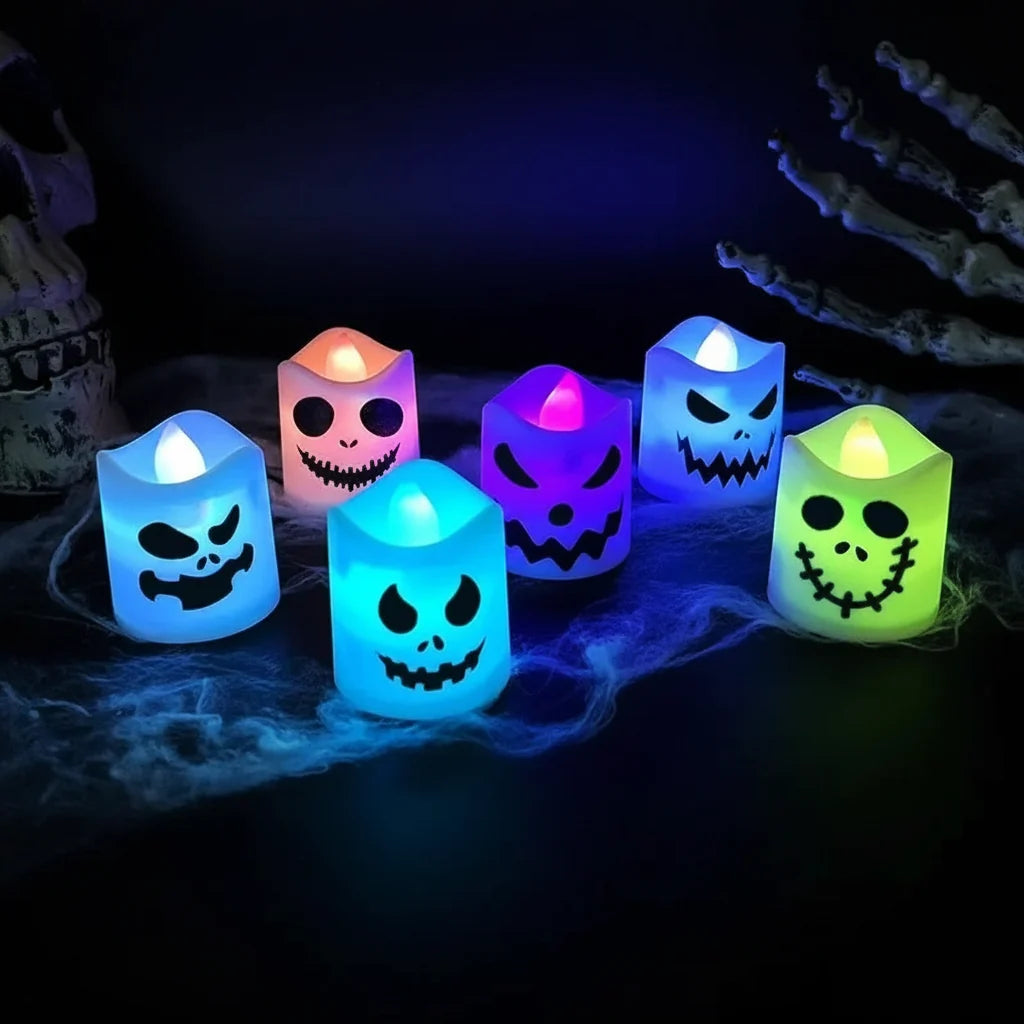 Bougies LED Halloween Décoration Lumineuses Changement Couleur Lot Nuit