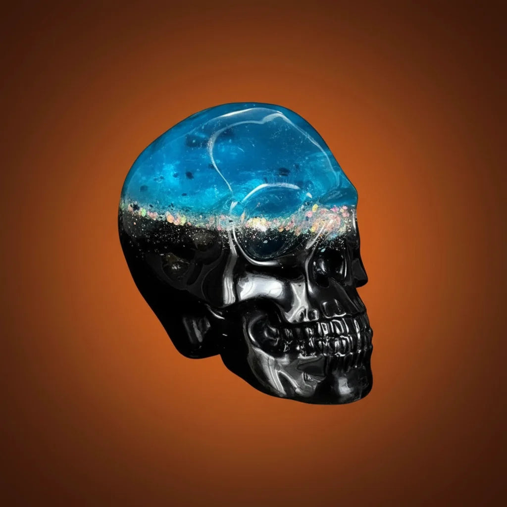 Silikonová 3D forma ve tvaru lebky na halloweenové dekorace, svíčky a kreativní tvorbu z pryskyřice