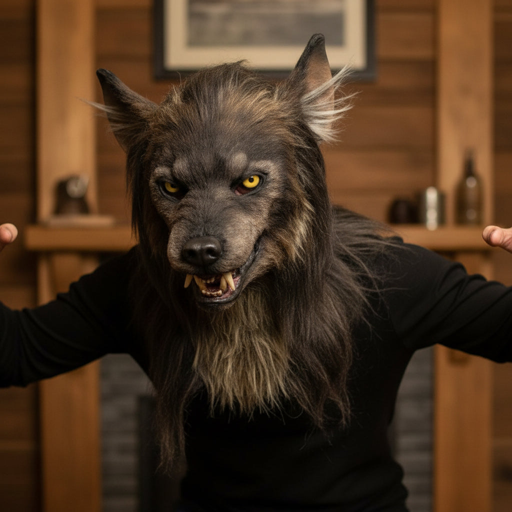 Mixte Masque Loup-Garou Fourrure Halloween Cosplay Effrayant Intégral