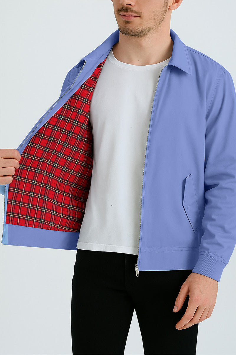 Homme Blouson Casual Quotidien Doublure Écossaise Coupe Intemporelle