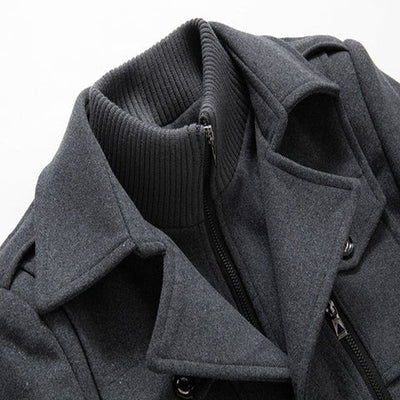 Homme Manteau Long Bureau Chaud Coupe Fluide Doublure Confortable