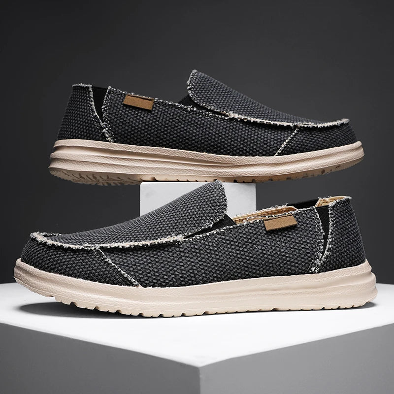 Mocassins en Toile pour Homme avec Semelle Antidérapante et Style Décontracté