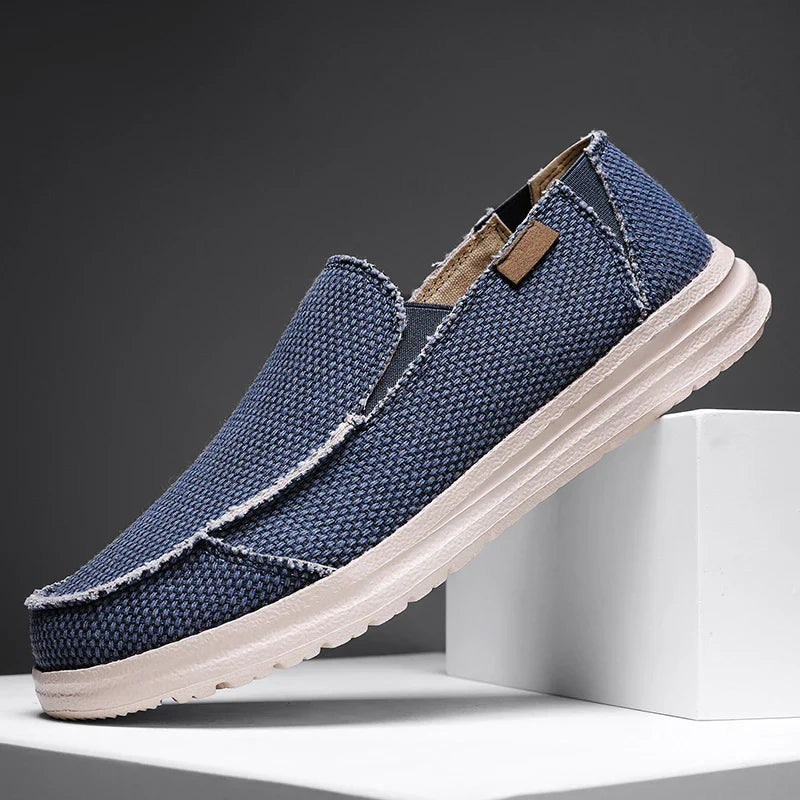 Mocassins en Toile de Denim Respirante avec Semelle Antidérapante pour Homme