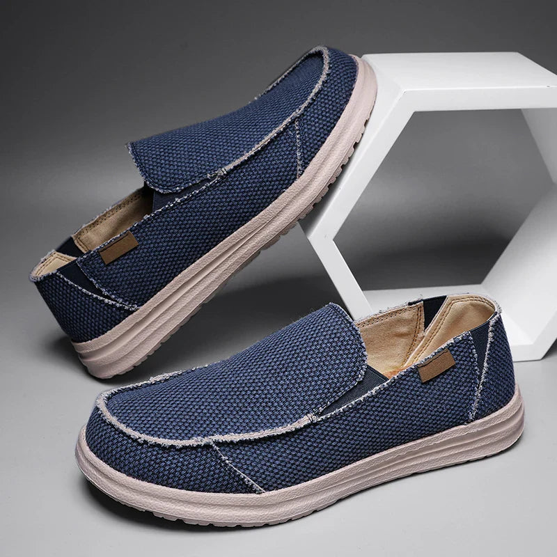 Mocassins en Toile pour Homme avec Semelle Antidérapante et Style Décontracté