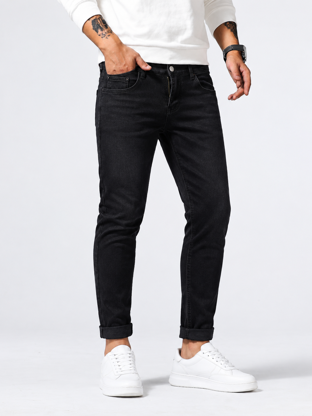 Men’s Jeans, Straight Cut, Everyday, Washed Effect, Casual, Timeless Style