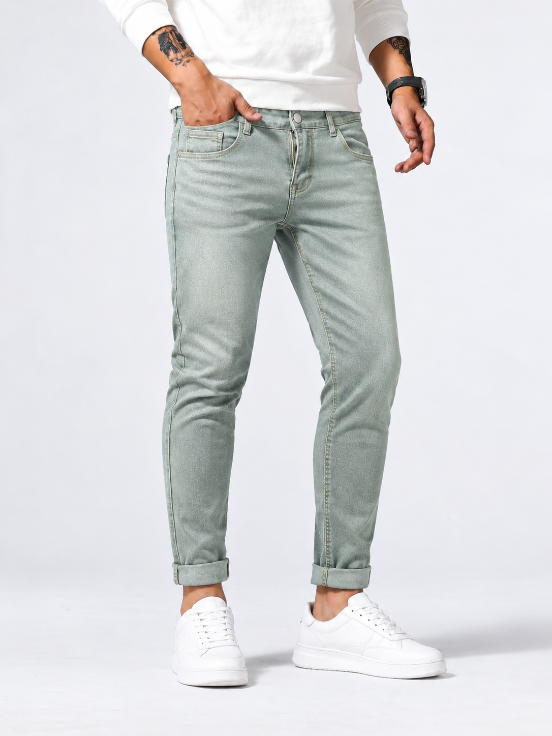 Men’s Jeans, Straight Cut, Everyday, Washed Effect, Casual, Timeless Style