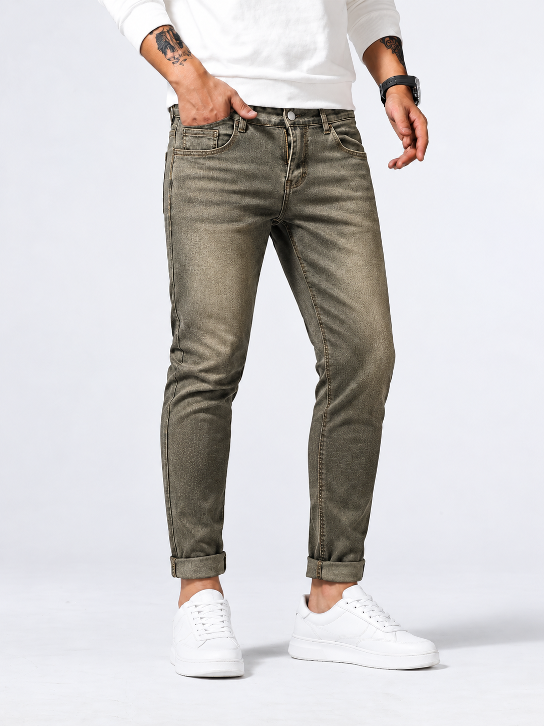 Men’s Jeans, Straight Cut, Everyday, Washed Effect, Casual, Timeless Style