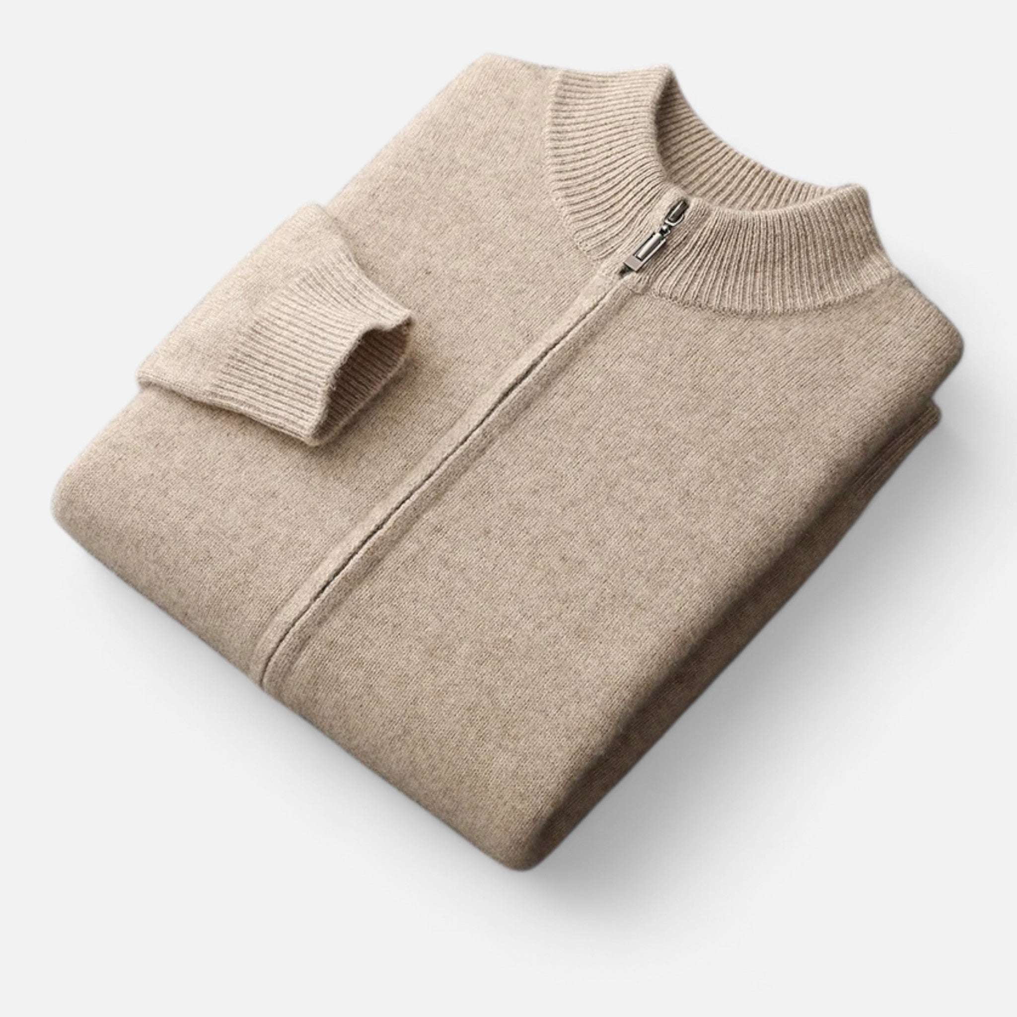 Velclairemode | Men's Merino Wool Cashmere Zip Cardigan