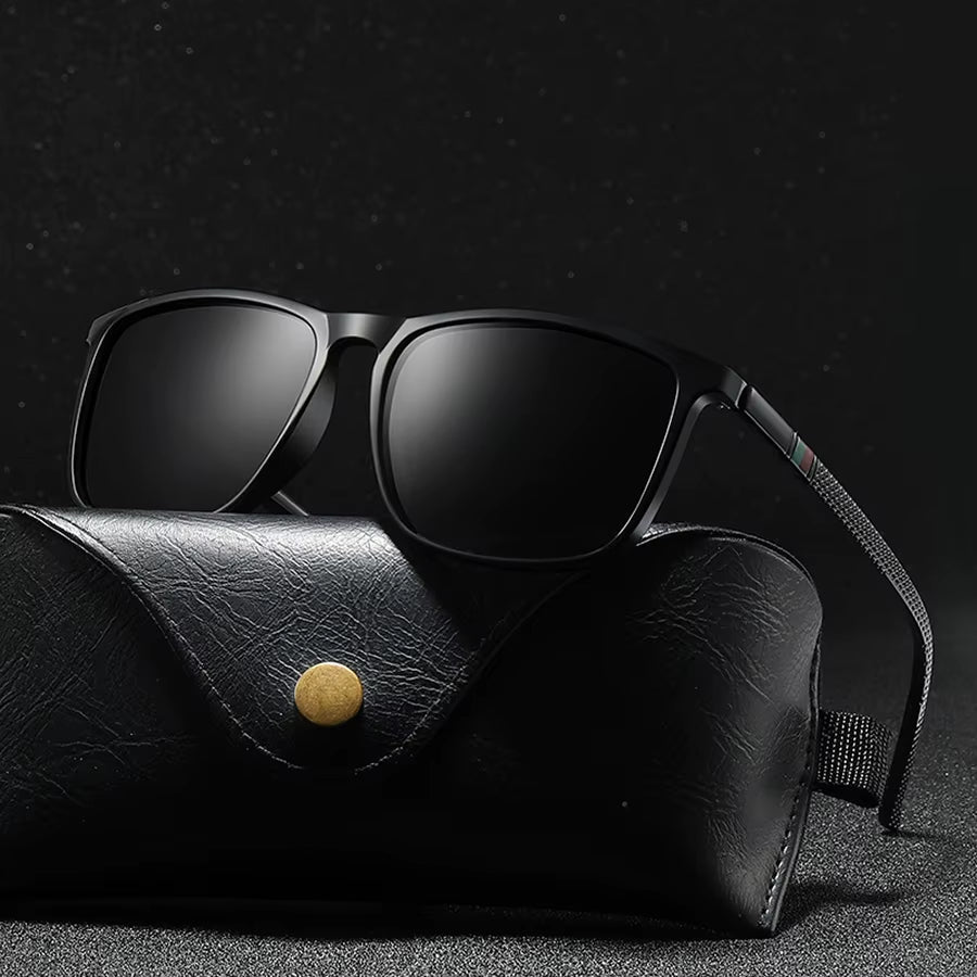 Polarized Sports and Driving Glasses with Rectangular Frame and Soft Nose Pads