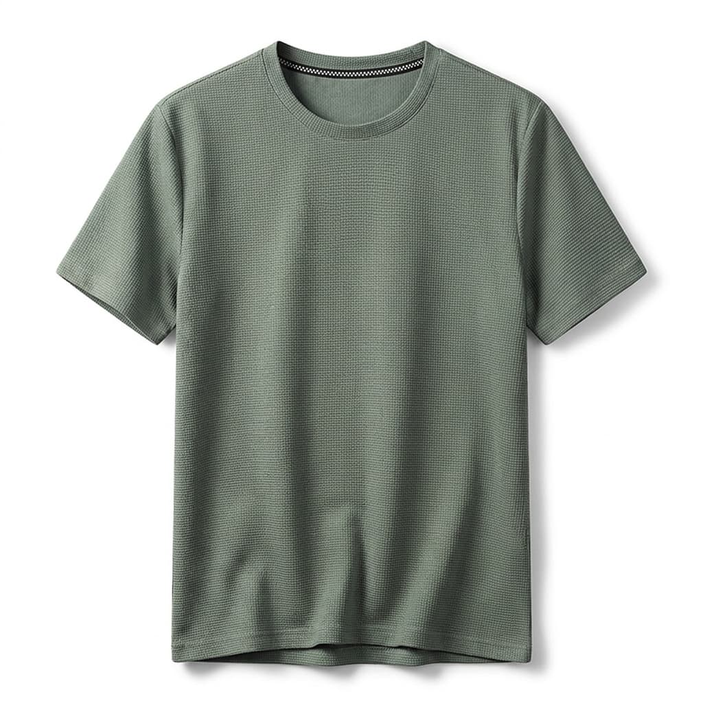 Men's waffle knit T-shirt — modern fit — casual and leisure
