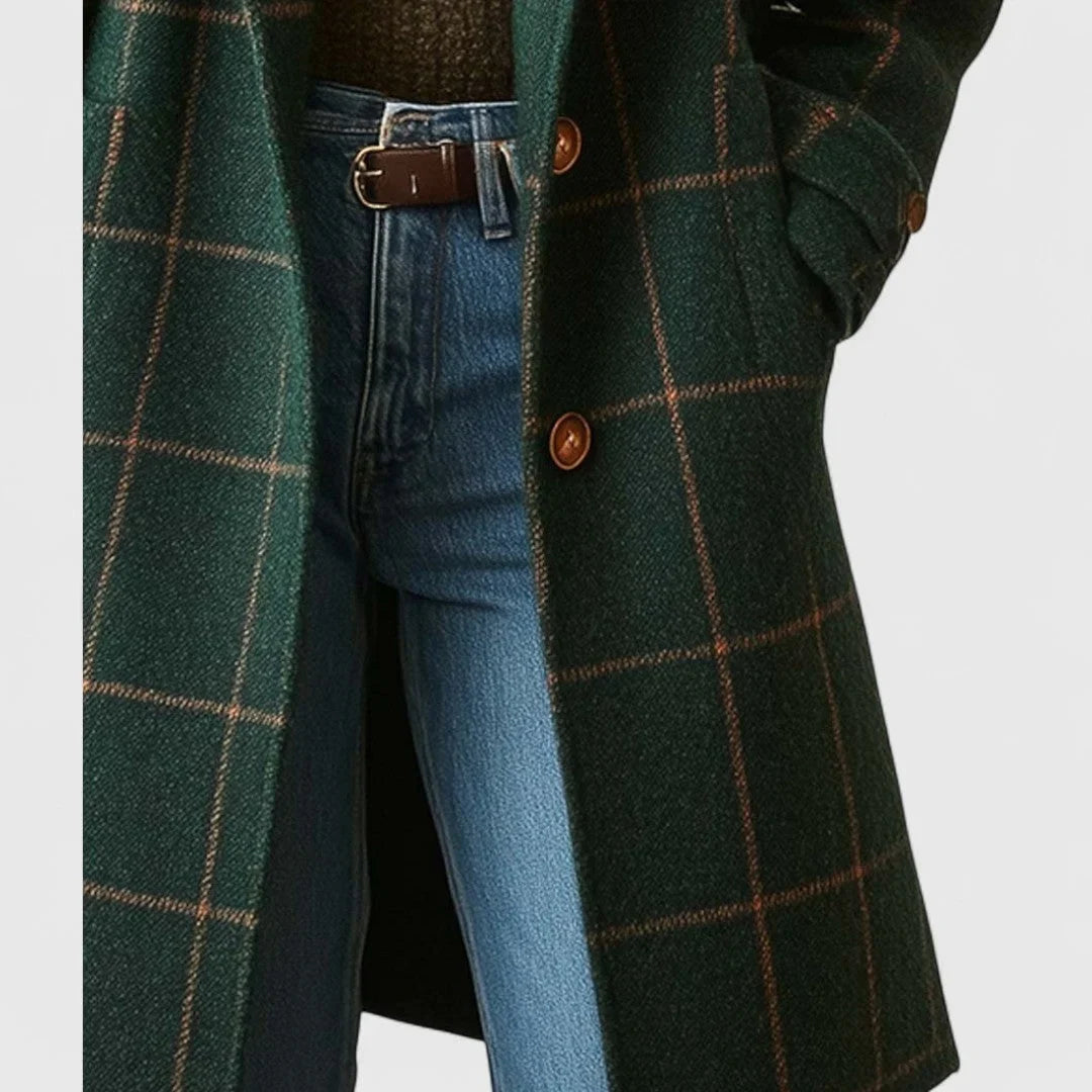 Femme Manteau Urbain Long Boutonné Style Classique Chaud Élégant Confortable