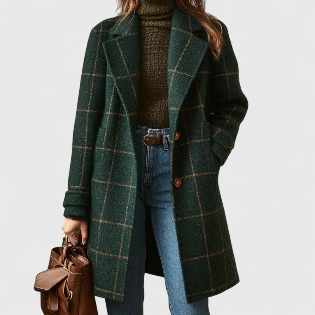 Femme Manteau Urbain Long Boutonné Style Classique Chaud Élégant Confortable