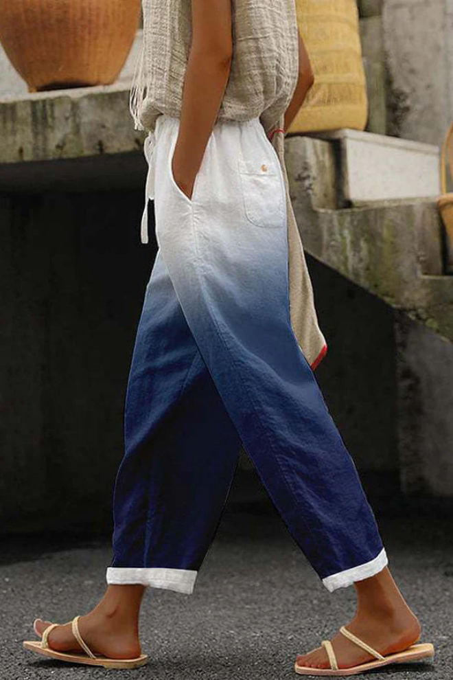 Pantalon Décontracté À Imprimé Abstrait