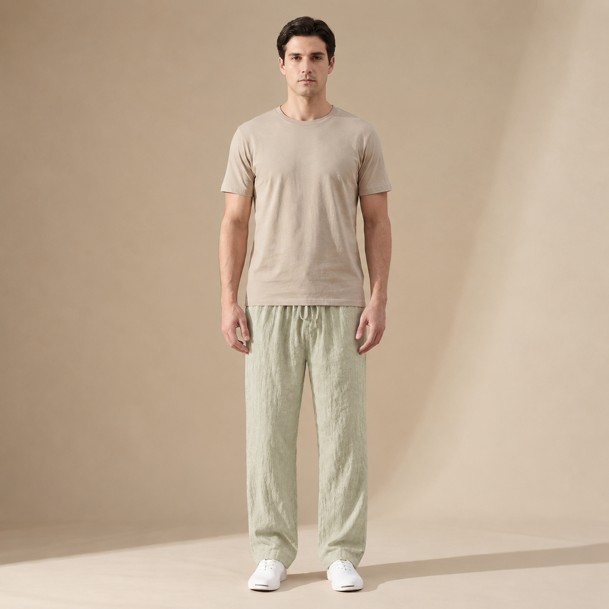 Pantalon Homme en Lin Coupe Droite