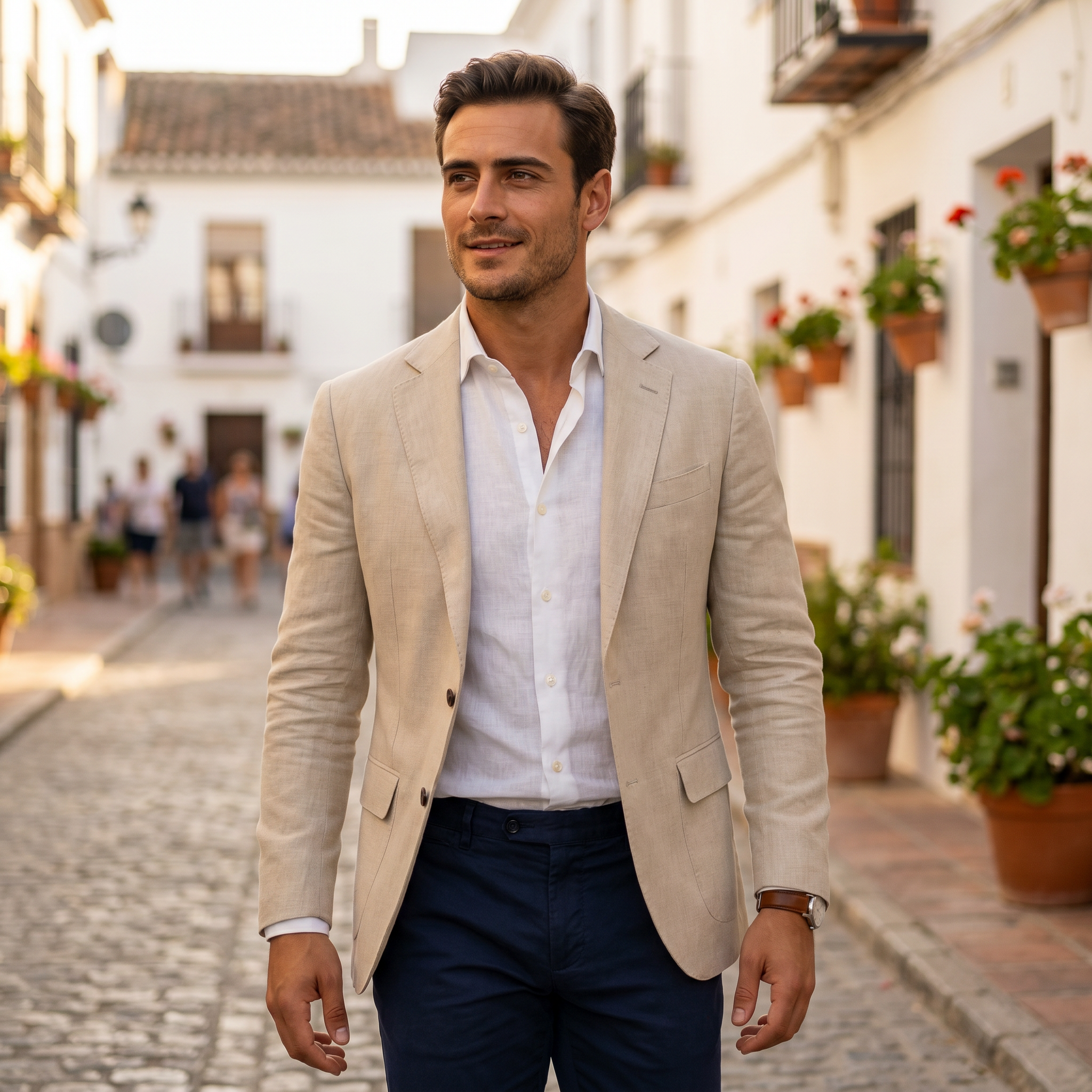 Men's Slim Fit Linen Blazer