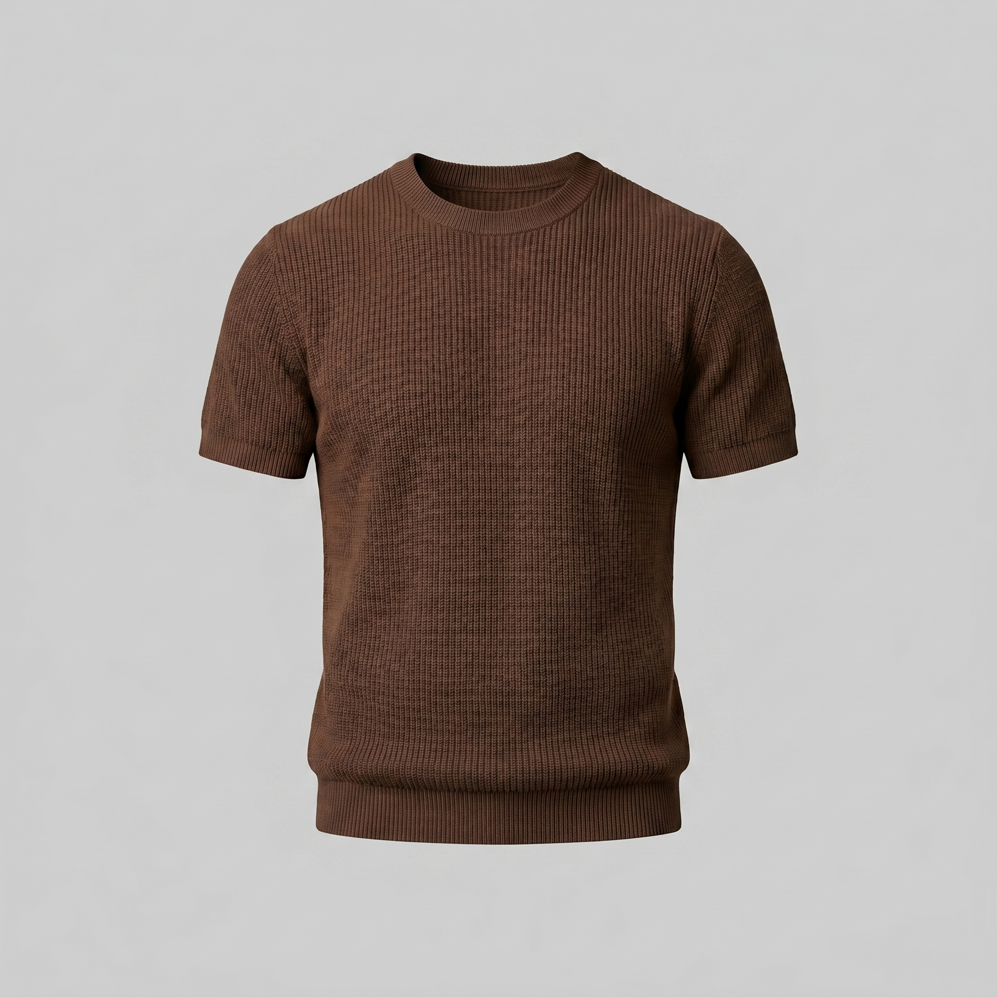 Camiseta de Malha Fina com Gola Redonda